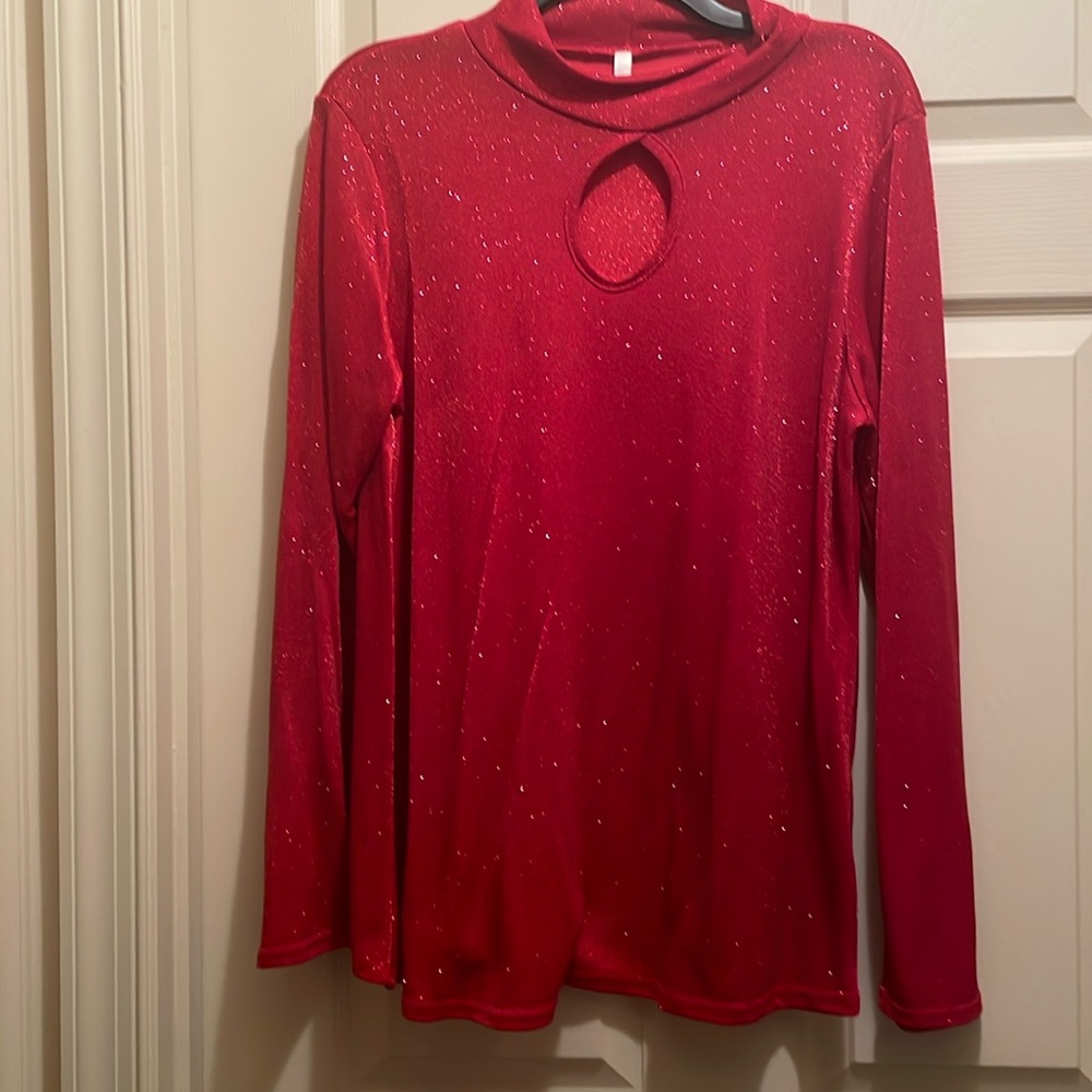 Sparkly mock neck top